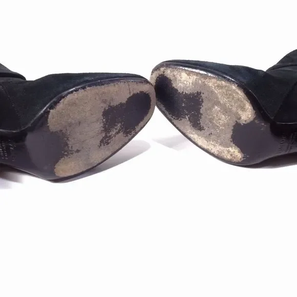 Theory  Mitiu Suede Jodhpur Boot Buckle Boot Booties Sz 37.5 Black - Picture 6 of 8